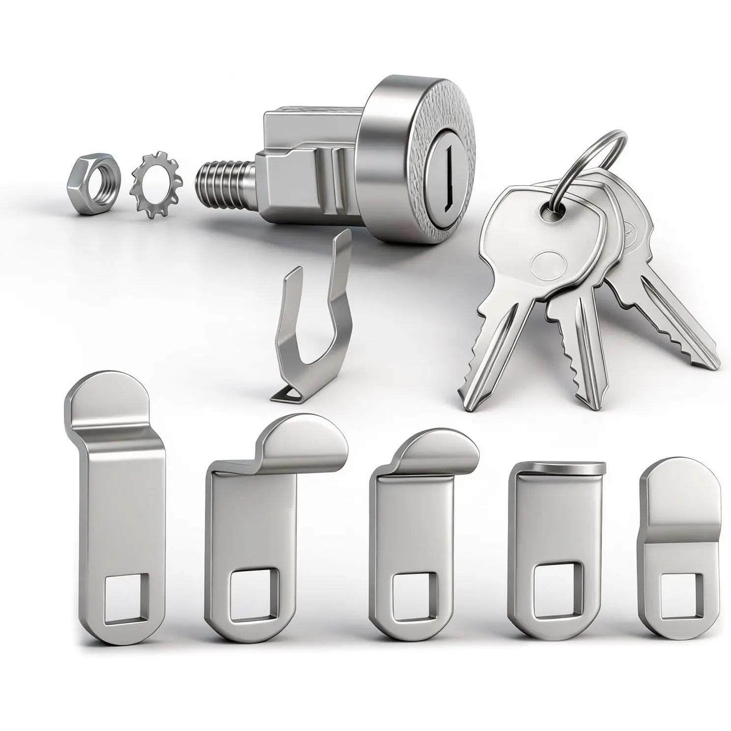 Replacement Mailbox Locks with Keys - 1-Pack L-1172C C9100 Key Lock with 3 Keys & 5 Shaped Locking Plates, Clockwise Operation(ML-01)
