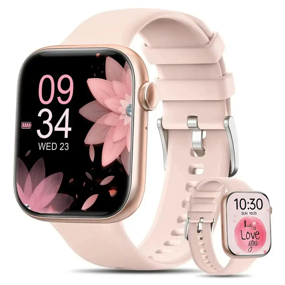 Mingdaln Men's Women's Smart Watch 1.83 Inch Touch Screen Fitness Watch with Fitness Tracker, Heart Rate/Sleep/Oxygen/Blood Pressure, IP67 Waterproof Sports Watch for Android Ios Devices