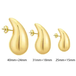 Simple fashion retro multi-size water drop earrings niche personality trend sweet cool punk jewelry