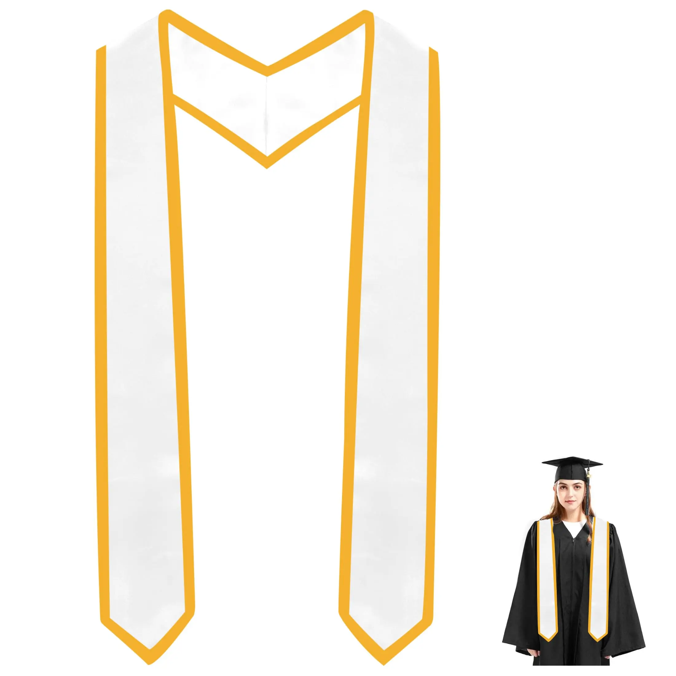 Graduation Stole Class Of 2025 Unisex Adult Plain Sash 72'' Sublimation Gifts Decorations