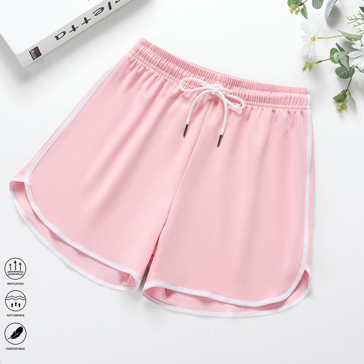 Women’s casual shorts, athletic shorts, lounge shorts, solid color, drawstring elastic waistband, suitable for casual wear and outdoor sports/yoga, women’s shorts, summer clothing