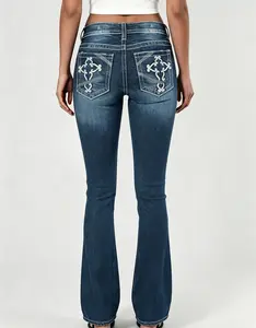 Women's Vintage Cross-Wings Flared Jeans