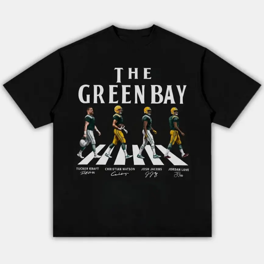 Green Bay Walking Road Football Jordan Love Tucker Kraft Adult and Youth T-Shirt Sweatshirt, graphic t-shirts, Jordan Love Tucker Kraft shirt, Green Bay Football merch, Gift For Fan Football Unisex, men's clothing clothes merch, Gift For Women
