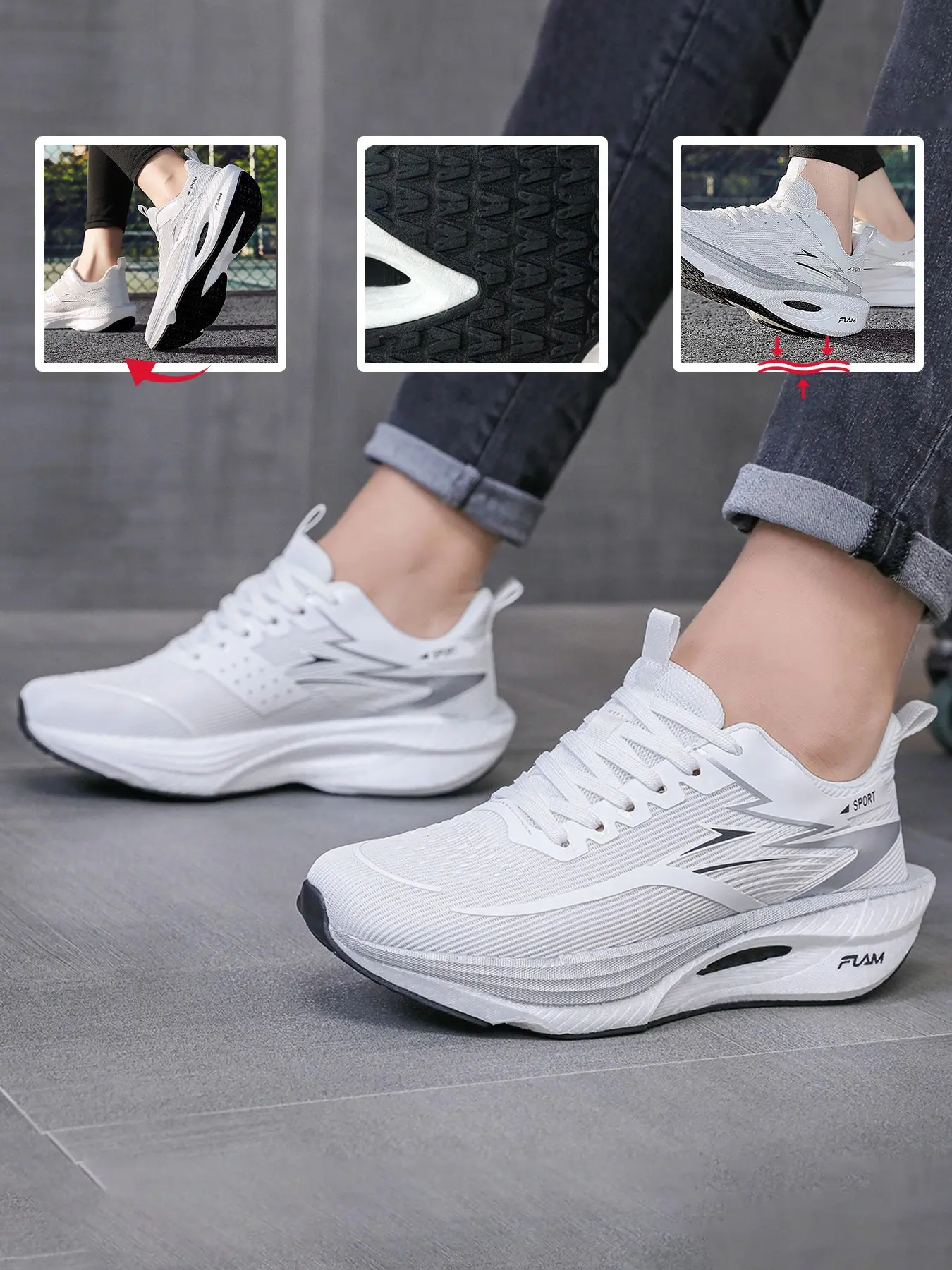New Arrival! 2026 Trendy Couple Shoes Casual Sports Thick Sole Height Boost Mesh Breathable TPU Non-Slip Sole Multi-Occasion Unisex Size 36-45