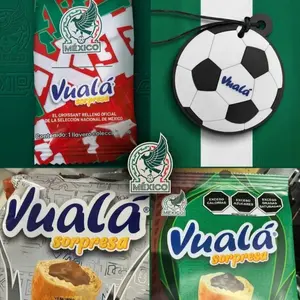 VUALA EDICIÓN MUNDIAL MEXICO 2026 | Gamesa Vuala Croissant 3 Pack | Chocolate | Vainilla | Cajeta (60g) Dessert