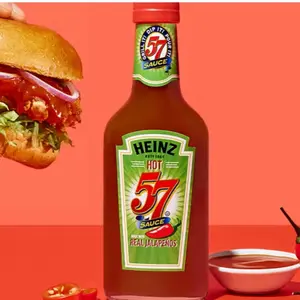 Heinz HOT 57 Sauce with Real Jalapeños 10oz Instant Food Dip Flavor - Bold Spicy Sauce with Real Jalapeños for Versatile Use - Sambal, Perfume