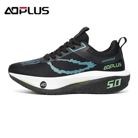 AOPLUS Men's Closed Lace-Up Casual Sneakers - Round Toe Low-Top Flyknit Walking Shoes, Fabric Upper, Breathable Mesh, Durable Foam Sole, Training Sports Shoes for All-Day Athletic Wear