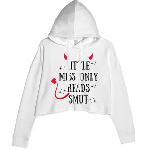Little Miss Only Reads Smut Devilish Cropped Hoodie Sweatshirt