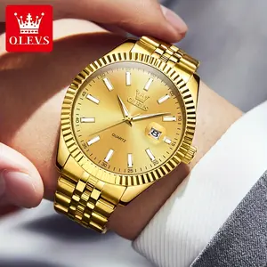 Olevs Watch Men's Watch Men's Watch Big Face Silver/Gold/Black Dial Men's Watch Waterproof Stainless Steel Casual Business Quartz Dress Diamond Luxury Watch with Date Reloj Para Hombre