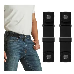 2 Pack Elastic Belt For Men Loops No Buckle Stretchy Women Side Belts Adjustable Invisible Jeans Pants