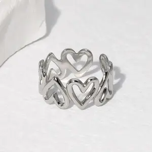 Silver Heart Adjustable Ring