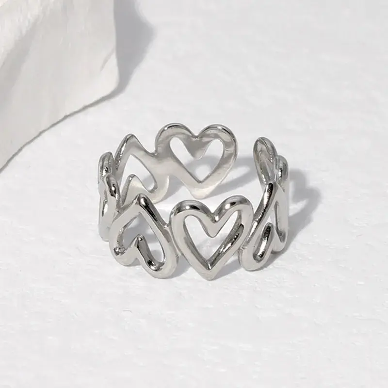Silver Heart Adjustable Ring