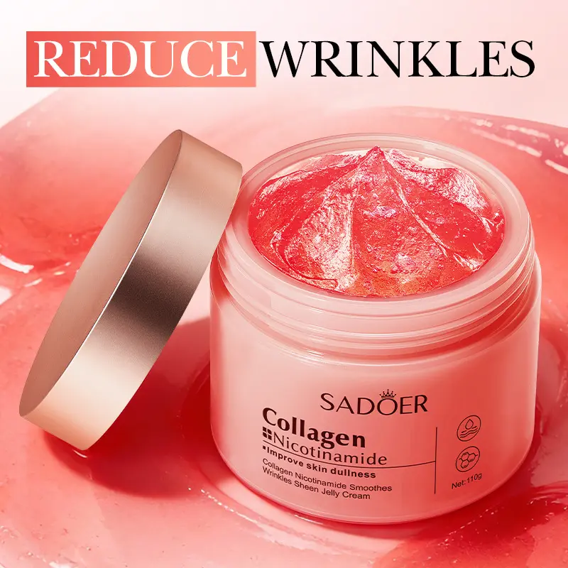 Korean Collagen Jelly Cream 110ml – Hydrating Face Moisturizer with Niacinamide & Plant-Based Ingredients, Plumping & Brightening Cream for Smooth, Dewy-Looking Skin