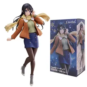 22cm Mai Sakurajima Does Not See The Bunny Girl's Ancestors Figure Winter Clothes Sakurajima Mai PVC Action Figure Model Toys