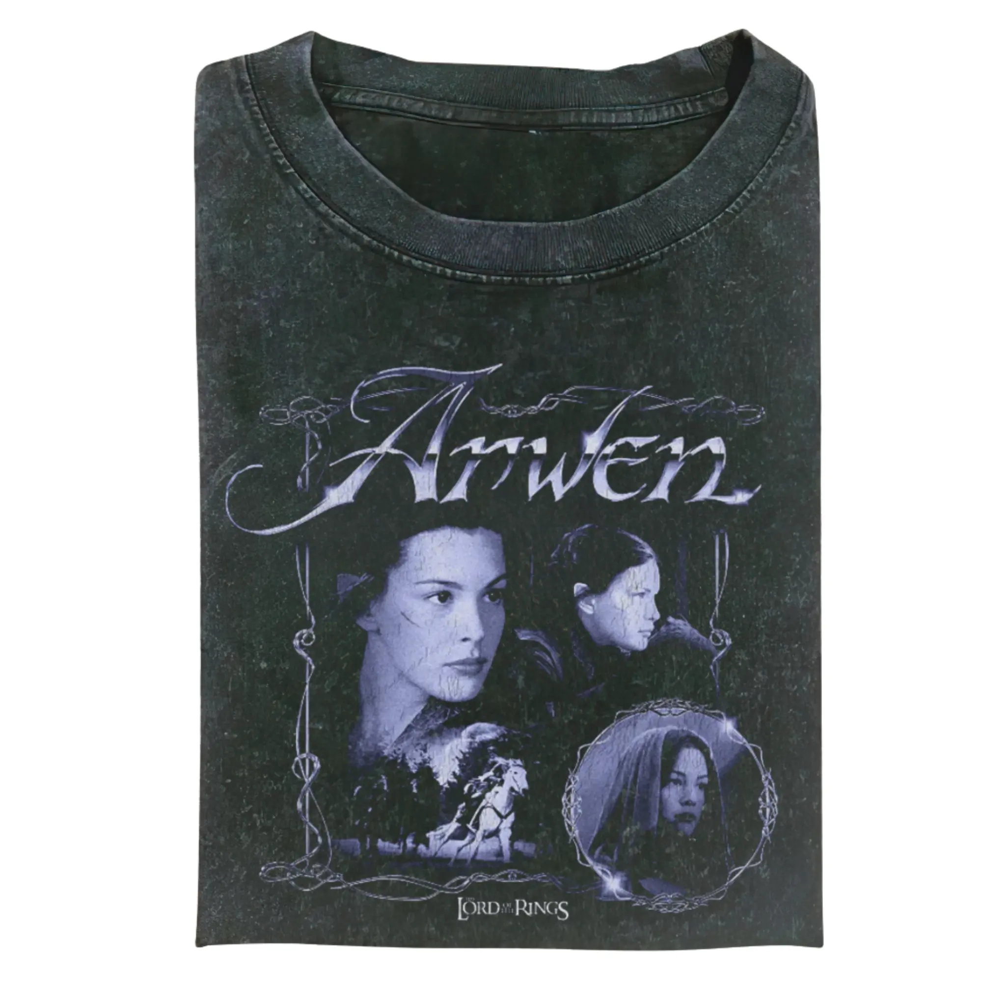 The Arwen Of The Ring Graphic Fitted Shortleeve T-Shirt - Men's Black Round Neck Menswear, The Lord Of The Rings Lotr Movie Top, Vintage Clothing Gift For Book Lovers, Shortsleeve, Casual