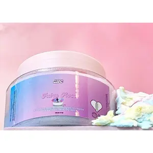 Fairy Floss Foaming Body Scrub - Scented Cleanser for Long Lasting Smooth Skin with Soft Pink Cap