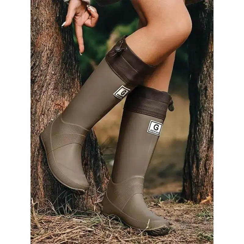 Lab Unisex Waterproof Rain Boots, Lightweight Non-Rubber Shoes Outdoor Wear, Foldable Rain Boots Outdoor Digging and Fishing