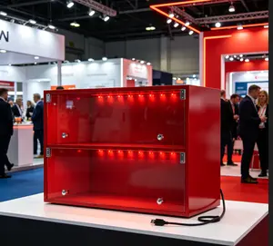 LED Shoe Box – Stackable Sneaker Display Case with APP Controlled RGB Lights, 6 Pair Clear Shoe Storage Box with Glass Doors, Music Sync Light Strip, USB Powered Shoe Organizer for Closet Entryway