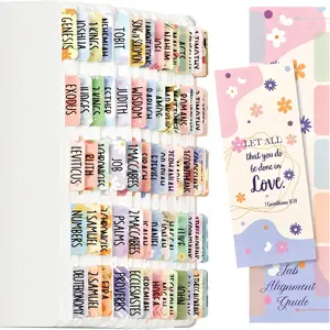 Floral  Tabs for Women/Girls, 100 count Catholic  Index Tabs, Laminated for  Study and Journaling, Large Print & Easy to Read