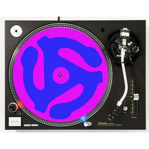 DJ 45 Adaptor Purple Vinyl Memorabilia 12" inch Slip Mat Turntable Slipmat DJ Platter Pad