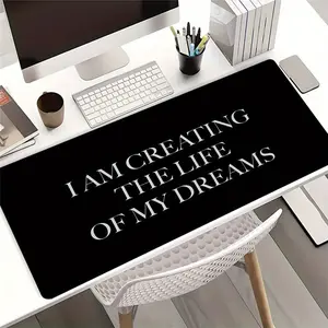 Large Mouse Pad, Non-slip Rubber Base Desk Mat with Stitched Edge, Inspirational Quote Mouse Pad, Perfect for Home Office