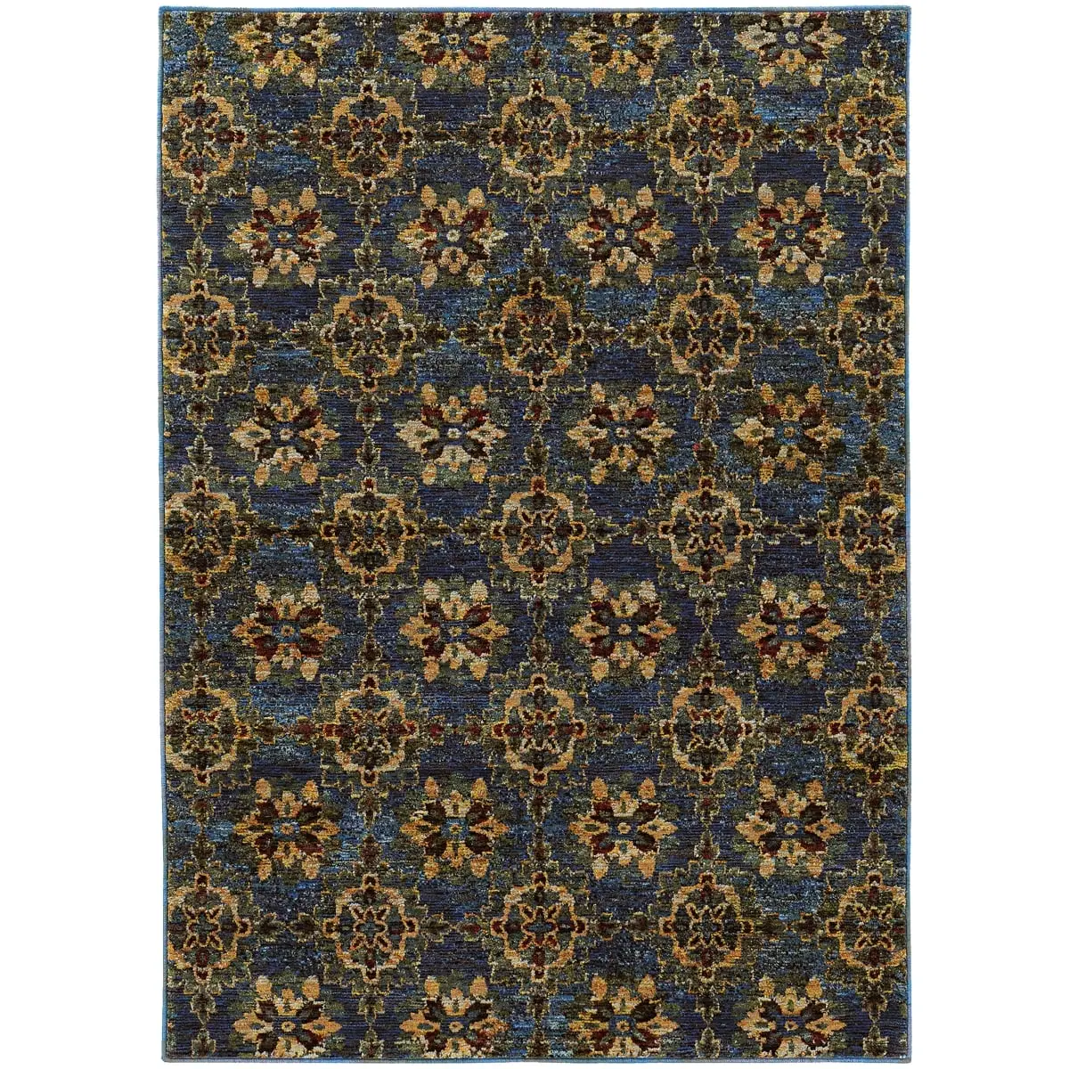 Oriental Weavers Andorra 6883C Traditional Medallion Area Rug, 1'10" X 3' 2"" Rectangle, Blue/Gold, Nylon/Polypropylene, 4 lbs, 200+ Colors Option