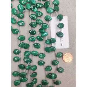 malachite teardrop AA grade 10mmx14mm top drill 15"strand