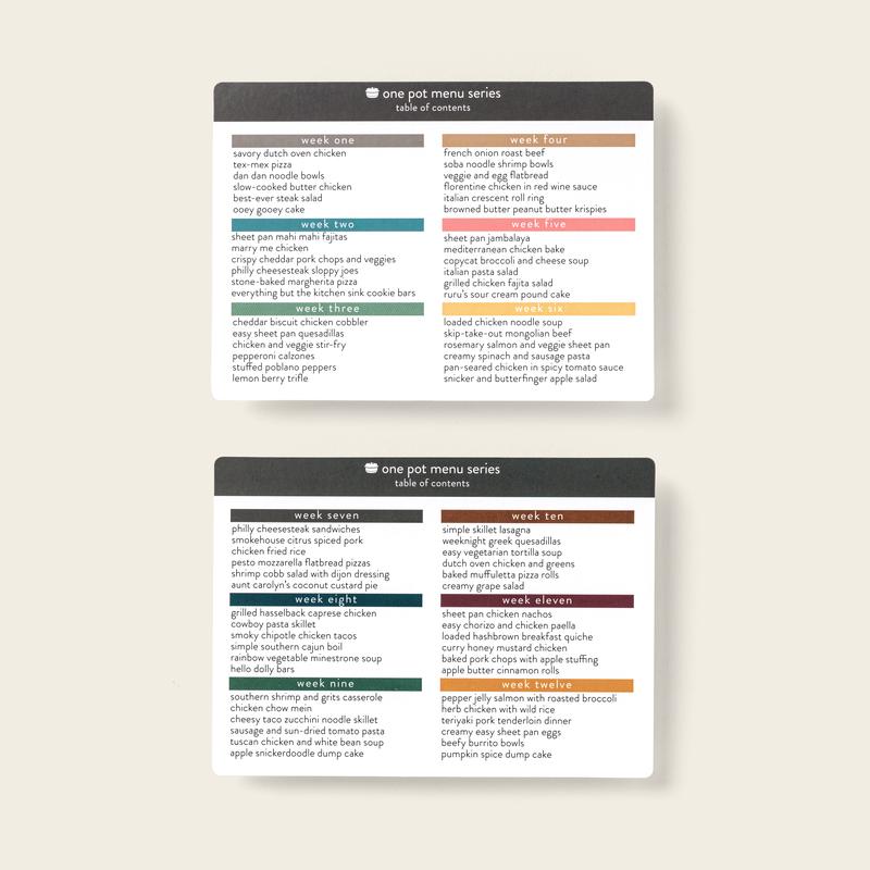 Best Selling PPP One Pot Menu Plan with Photos