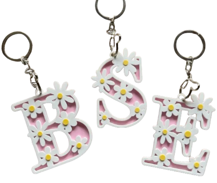Daisy Letter Keychain, Fashion Costume Jewelry Accessory for Daily Use