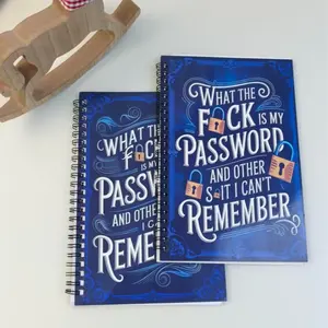 Office Workers Password Organizer Book Funny Design Spiral Bound Notebook for Daily Account Recording Durable Material User-friendly Access Minimalist Structure