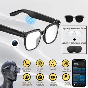 Smart AI Camera Glasses with 8MP Lenses,160 Languages, Directional Sound,AI Assistant, Button Touch Adjustment for Travel /Outdoor /Adventures, Hands-Free Photography,Bluetooth Wireless Wearable Video Recording, best gifts