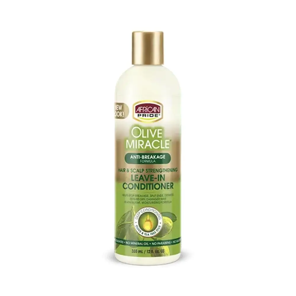 African Pride Olive Miracle Leave-In Conditioner 12oz - Haircare Product for Daily Use, Repairs, Hydrates, and Boosts Moisture