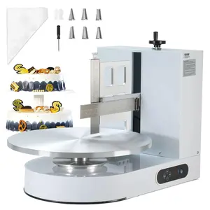 VEVOR Cake Decorating Machine,  Cake Cream Spreading Coating Smearing Machine, Low Noise Cake Frosting Machine, Turntable with Adjustable Scraper, for 4" to 16" Cake, 25-320RPM Rotating Speed, White