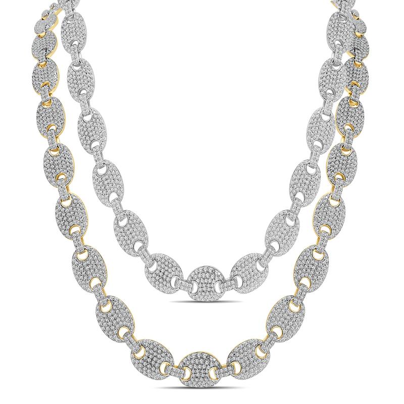 53+ Grams Real Genuine VVS1/D 9.63 Cwt. Moissanite Diamond 14K Gold Finish 9mm Puff Link Mariners Bust Down Cuban Chain Neckless 22"