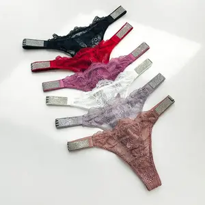 Rhinestone Lace Thong Ultra-thin Women's Thong Panties Multi Color Dating Panties Underpants