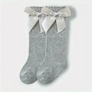 ' Spanish-Style Princess Socks with Bow - Solid Wine Red,,, Dark, & Mid-Calf Socks Suitable for 0-5 Years (S/M/ - Hand Wash Only for, Party & Casual Attire