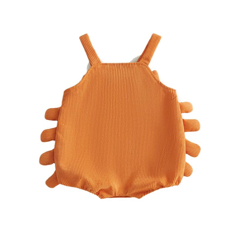 Infant Baby Boy Girl Lobster Costume Corduroy Sleeveless Crab Overall Romper Cosplay Jumpsuit for Party Stage 1-18 Months