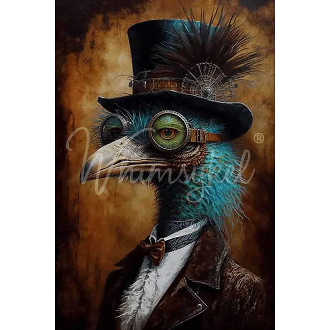 Whimsykel - Cogsworth Ostrich Decoupage Paper (2 Sizes)