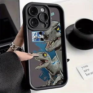 Mobile phone case with cool dinosaur design, for iPhone 17 16 15 14 13 12 11 PRO MAX PLUS mini and 17 AIR 16E XR XS MAX Series - Couple model, internet trend, modern and elegant, soft protective case against heat.