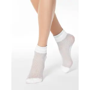 Women's Thin Short Lurex Polyamide Mesh Socks - 1 Pair, Lightweight Basic Elastic Openwork Fabric, Conte Fantasy #17S-122SP(132), Womenswear Underwear Accessory, Original