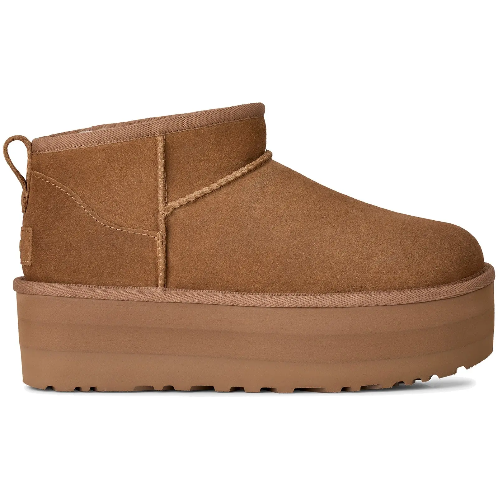 UGG Classic Ultra Mini Platform Boot Chestnut Women's Boots, Authentic, Slip-on, Suede Upper, Comfortable Everyday Footwear, Fashion Lifestyle Trainers, Casual Walking Shoes