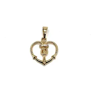 Gold Layered Heart Anchor Pendant – A Symbol of Love & Strength