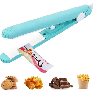 Mini Bag Sealer - Portable Handheld Plastic Bag Heat Sealer,  Bag Resealer Machine for Chip Bags Snack Bags Plastic Bags  Storage(Blue)