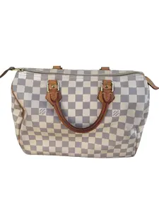 Pre-owned Louis Vuitton Canvas Travel Bags Damier Azur Speedy 30 Bag