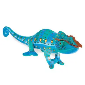 Real Planet™ Blue African Chameleon Realistic Plush Stuffed Animal
