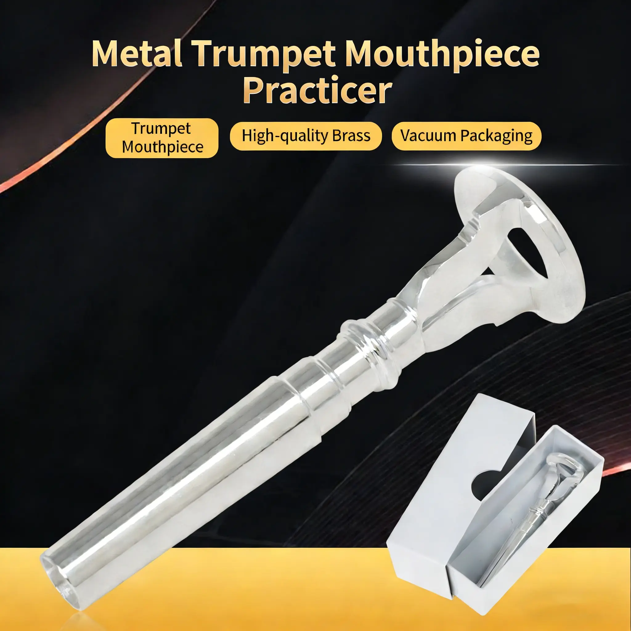 Baha Bass Clarinet Mouthpiece, 6 Half Al Fine Professional Mouthpiece, High Precision Brass Material, Smooth Airflow for Beginners & Performers