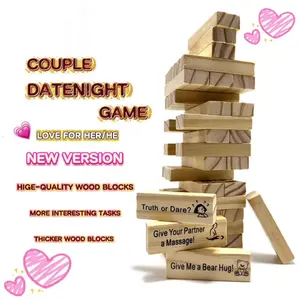 Stacking-tower game,Block tower game for dating,Gift for Friend,Best Game for Party.Date Night.（Valentine's Day must-haves）Valentines gift for bf&gf.gift giving among adults
