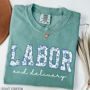 Comfort Colors  Labor and Delivery Shirt, Toile Floral Labor & Delivery Nurse Shirts, Nursery Nurse Tshirt, Graduation Gift for Labor Nurse - Lauriel Designs