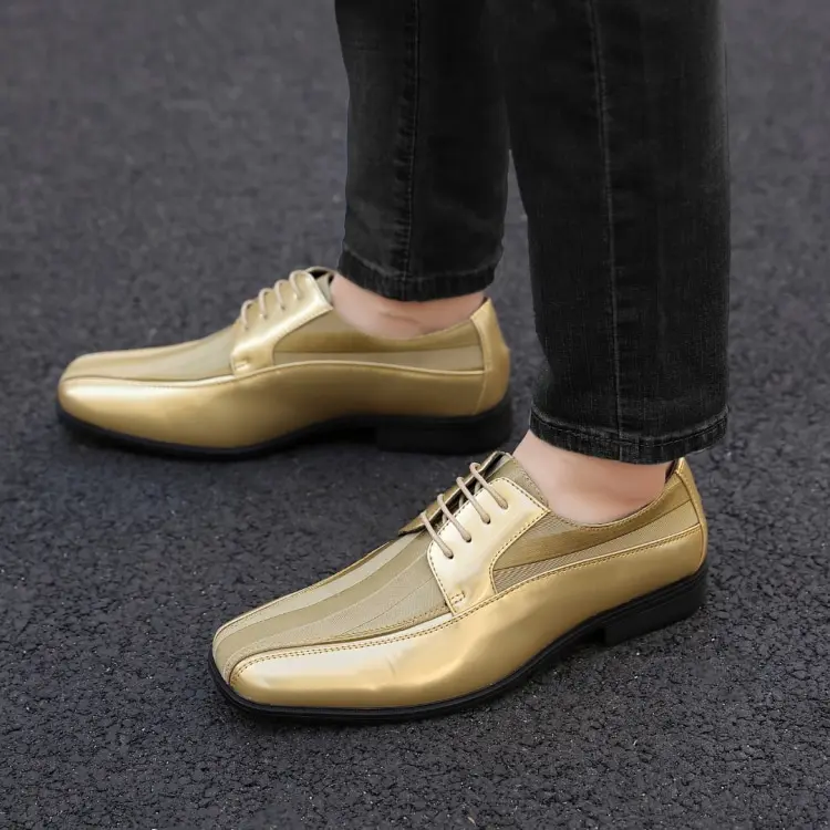 Viotti The 179 Men's Oxford Dress Lace Up Shoes Patent Leather & Satin Upper Classic Stylish Formal Shoes Footwear