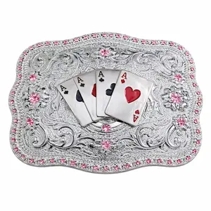 Western Playing Card Belt Buckle – Metal Poker Ace Design